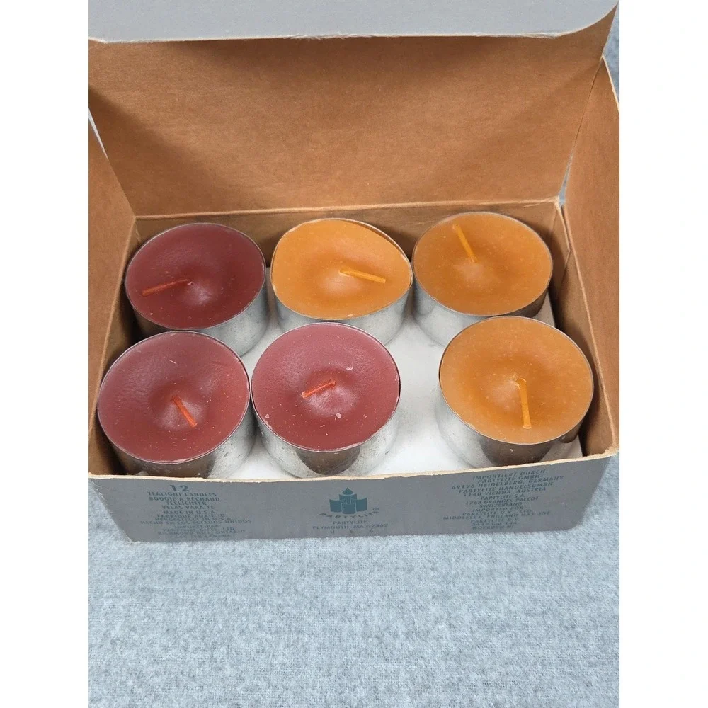 PartyLite Tealight Candles Set of 12‎ Metal Base Cinnamon & Sienna Retired NEW - Picture 9 of 9